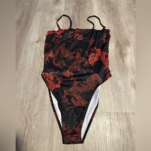 Womens Bodysuit With Dragon Design Womens Size Medium